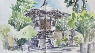 時短スケッチのやり方 - Akiko Inoue Watercolor - Atelier ORANGE